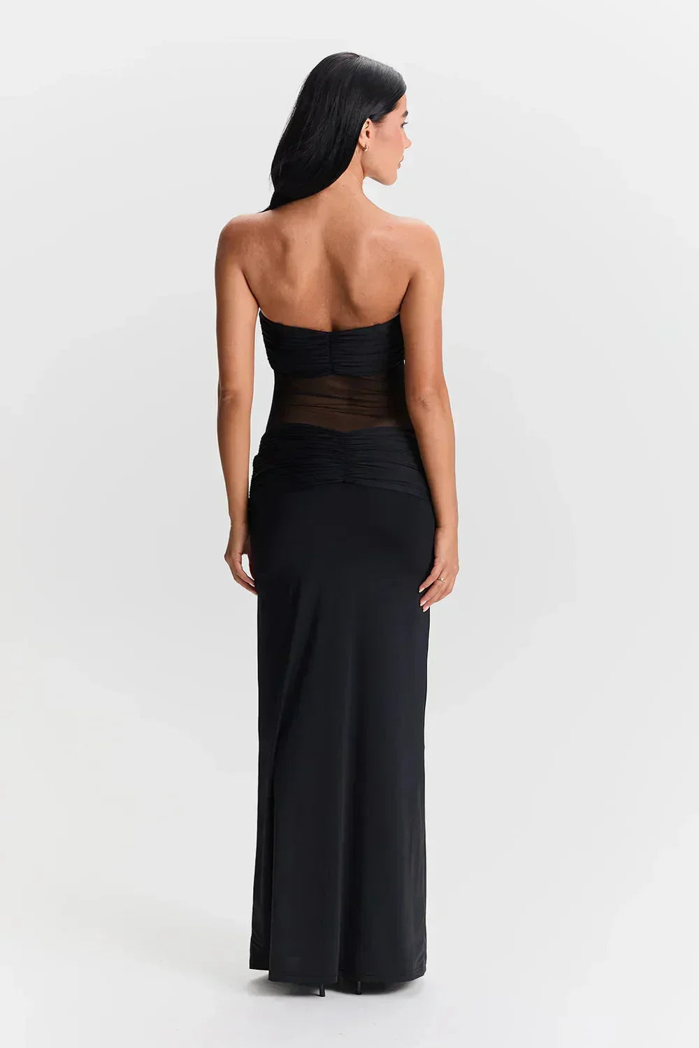 Robe longue bustier avec transparence et nœuds | Coupe féminine + Style élégant + Facile à accessoiriser – ROBEMODE