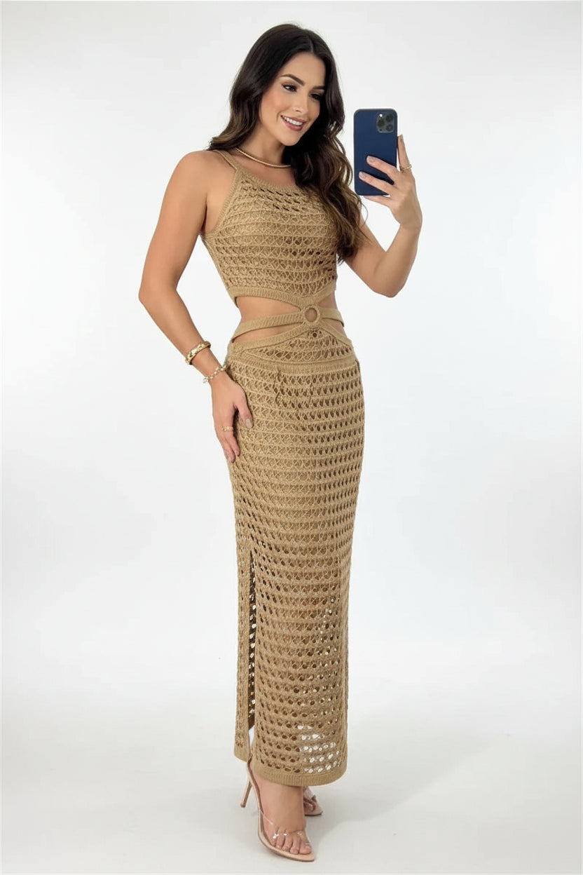 Robe longue été avec découpes et fente côté | Coupe féminine + Style élégant + Facile à accessoiriser – ROBEMODE