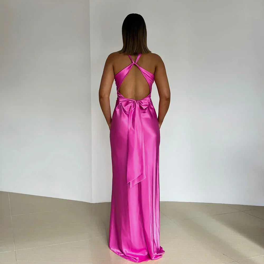 Robe Maxi Femme Décolleté Croisé Dos Nu Fluide Été | ROBEMODE