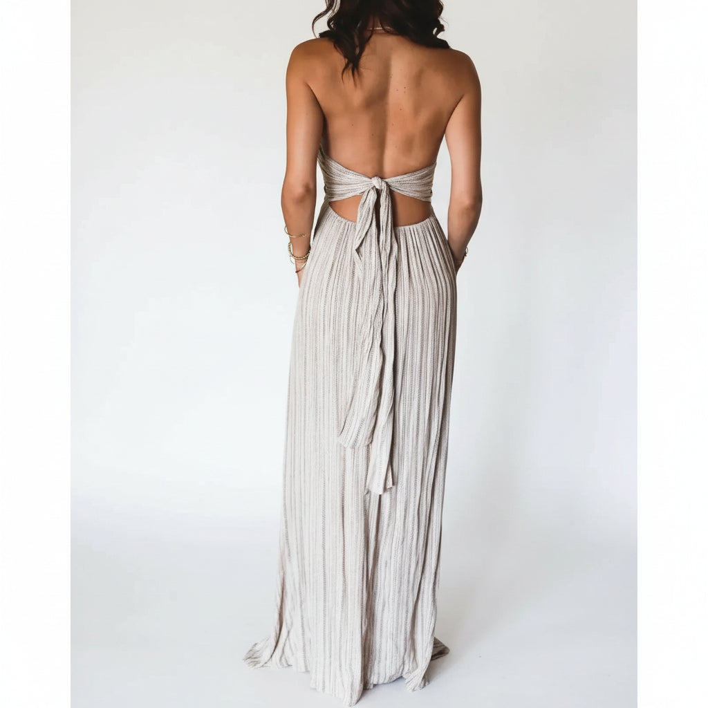Robe longue femme avec tissu fluide et bretelles | Coupe féminine + Style élégant + Facile à accessoiriser – ROBEMODE