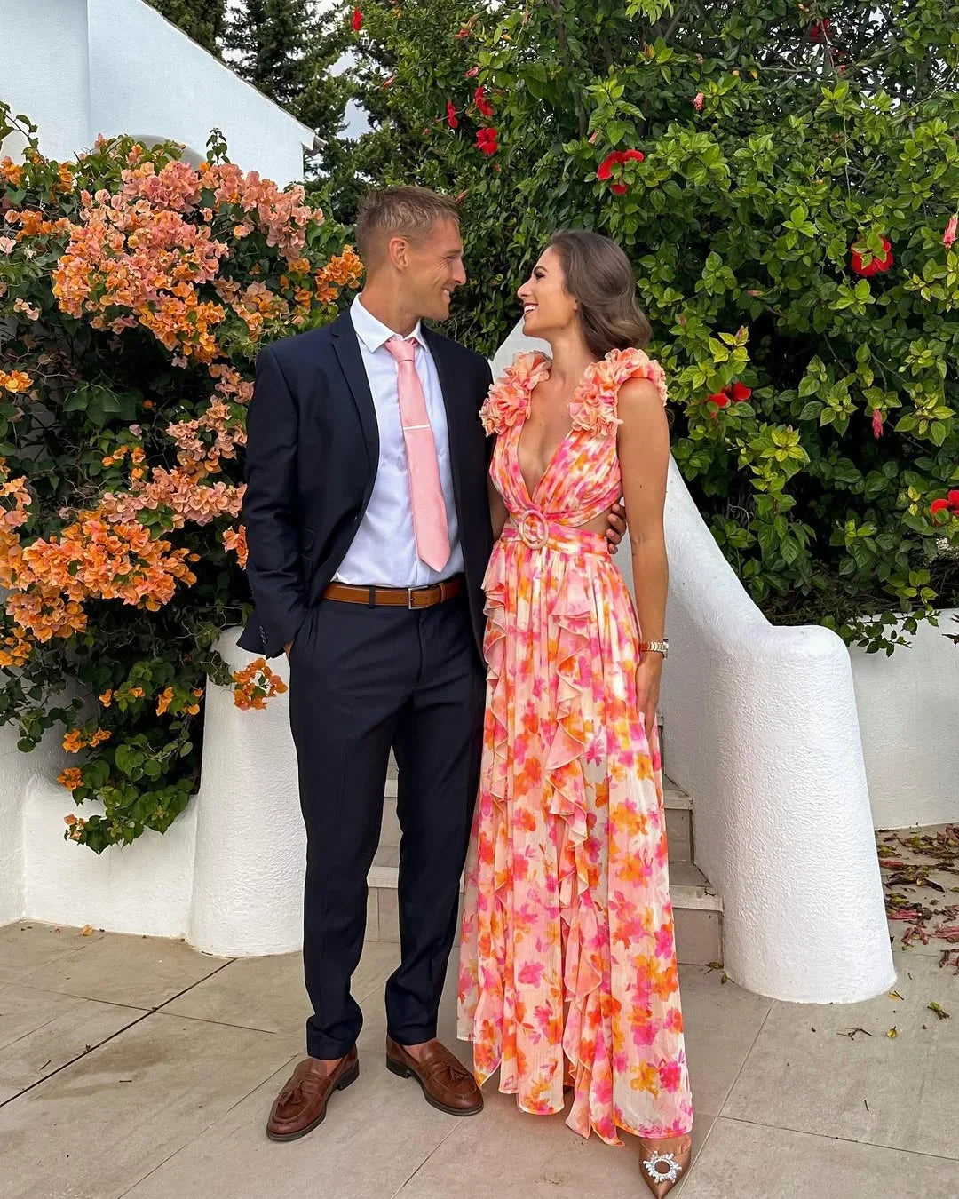 Robe longue fleurie sans manches été femme | ROBEMODE