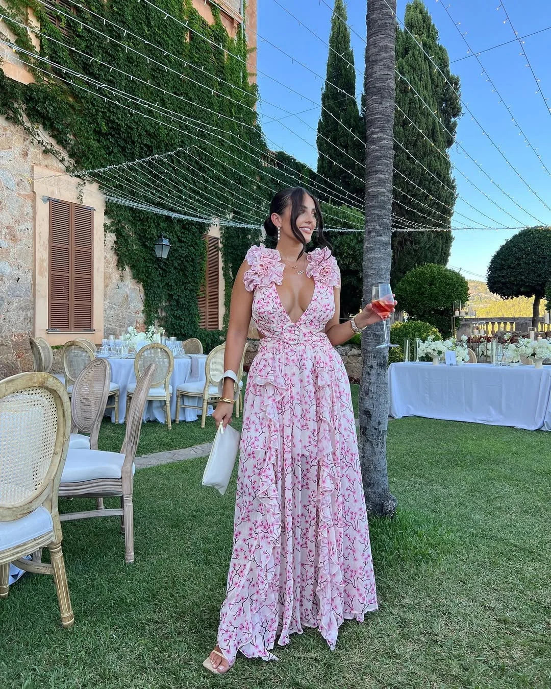 Robe longue fleurie sans manches été femme | ROBEMODE
