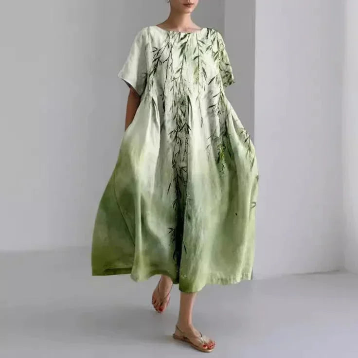 Robe Maxi Femme Florale Bohème Ample | Poches Intégrées + Manches Courtes + Multi Coloris | ROBEMODE
