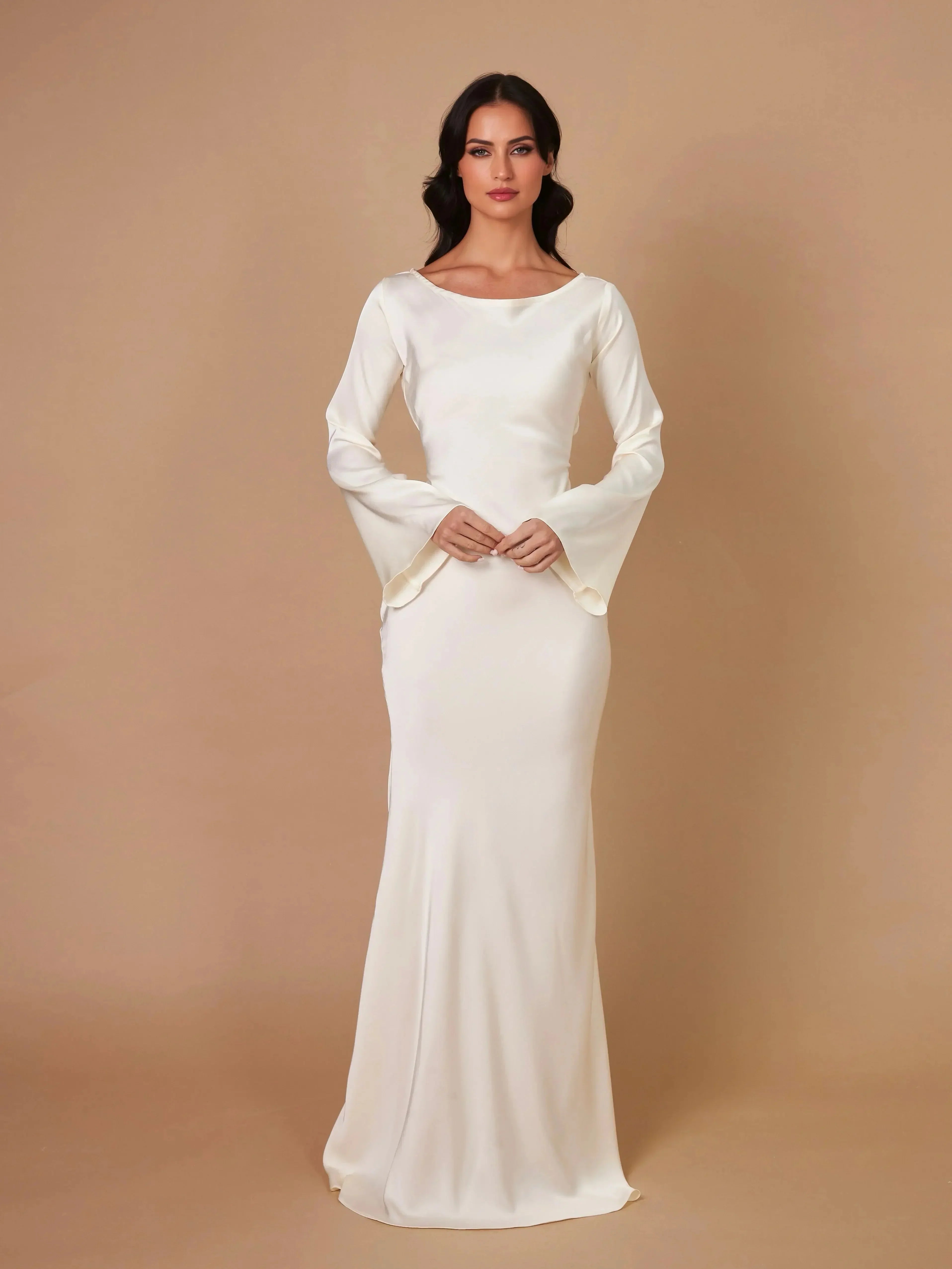 Robe Maxi Manches Longues Invitée Mariage 3 Coloris Grande Taille | ROBEMODE