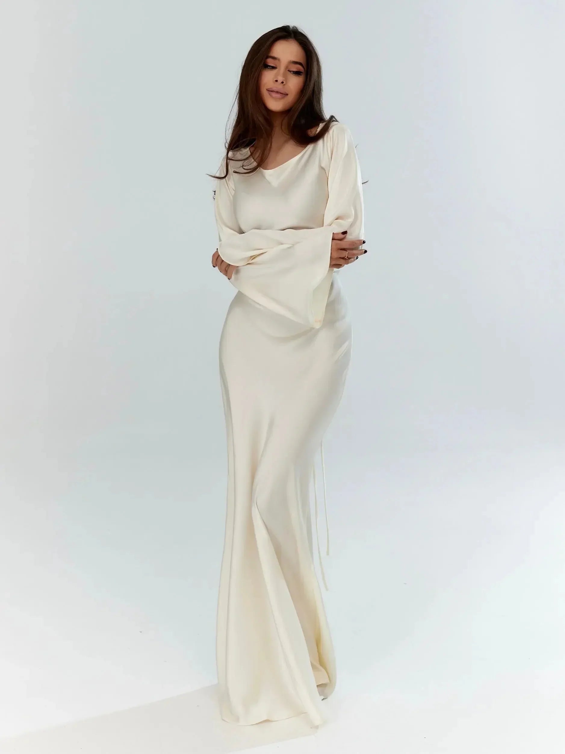 Robe Maxi Manches Longues Invitée Mariage 3 Coloris Grande Taille | ROBEMODE