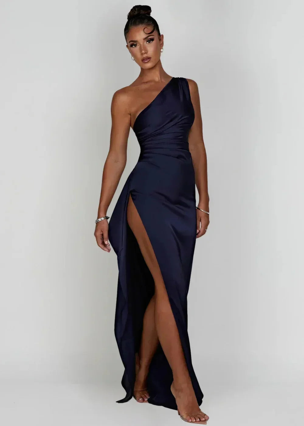 Robe Maxi Fendue à Une Épaule Femme | ROBEMODE