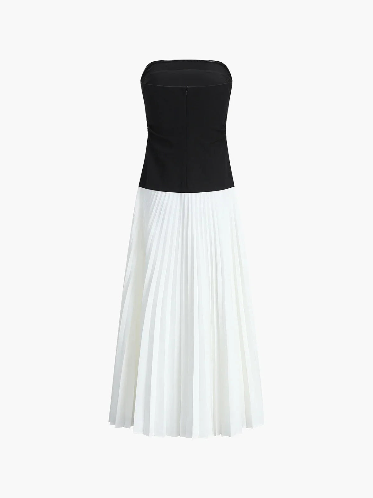 Robe longue femme sans bretelles avec jupe plissée | ROBEMODE