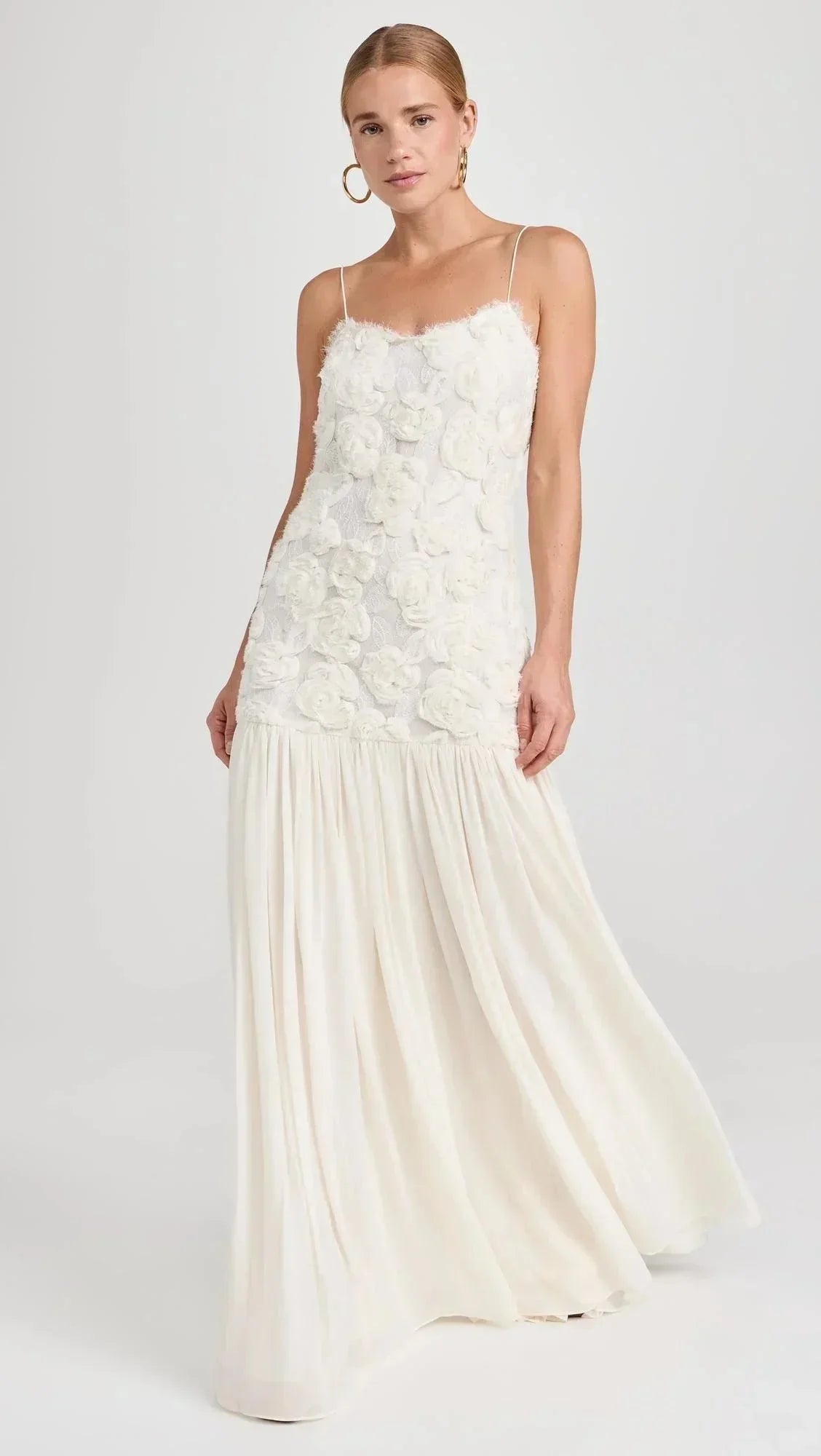 Robe Longue Femme Dentelle Bretelles Fines Soirée Élégante | ROBEMODE