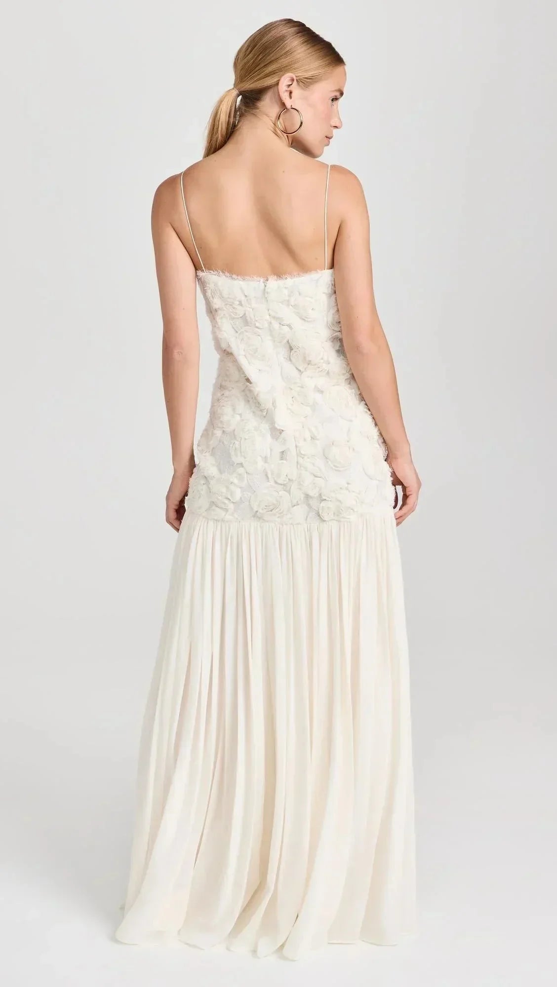 Robe Longue Femme Dentelle Bretelles Fines Soirée Élégante | ROBEMODE
