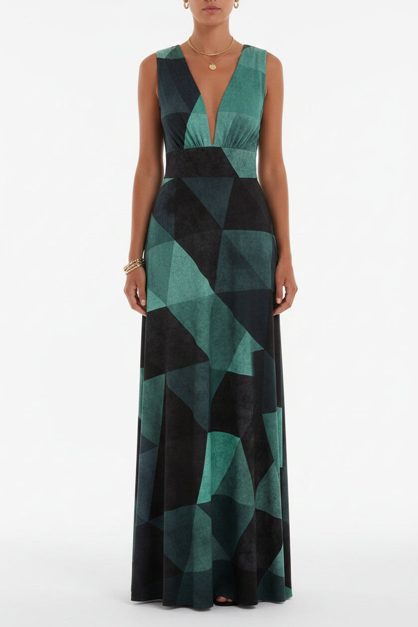 Robe Longue Dos Nu Col V Évasée Femme | Tissu Fluide Plage Soirée 4 Coloris | ROBEMODE