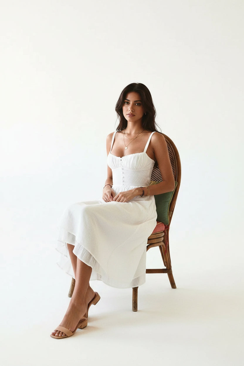 Robe Midi Volants Bretelles Fines Été 3 Coloris | ROBEMODE