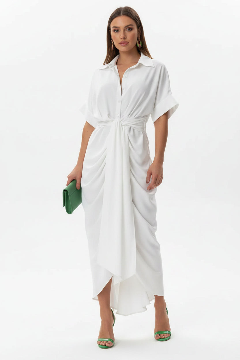 Robe Midi Imprimé Abstrait Ceinture Ajustable 5 Coloris | ROBEMODE
