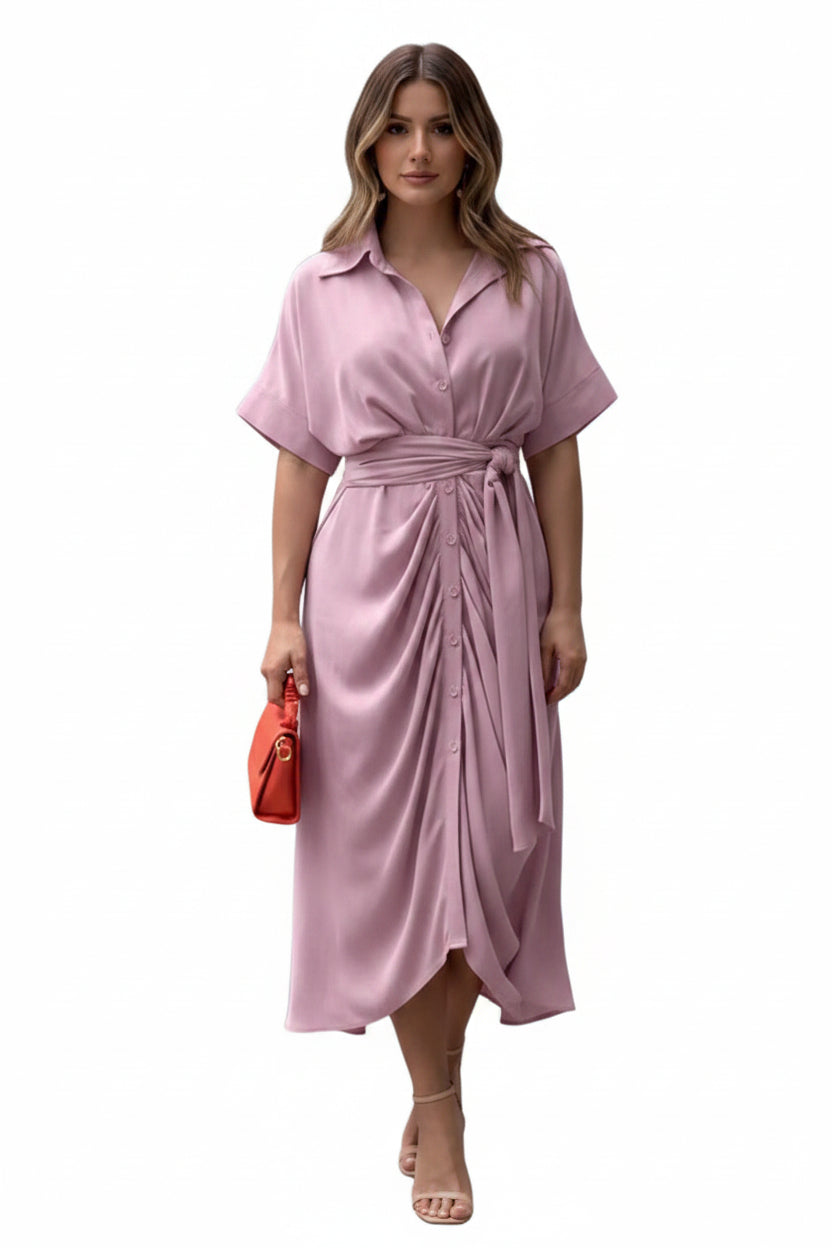 Robe Midi Imprimé Abstrait Ceinture Ajustable 5 Coloris | ROBEMODE