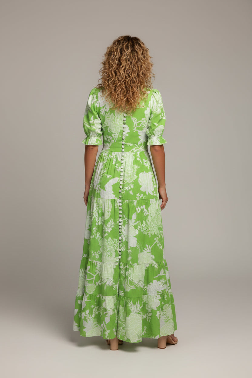 Robe Midi Femme Motifs Floraux Col V | Manches Courtes + 3 Coloris + Légère | ROBEMODE