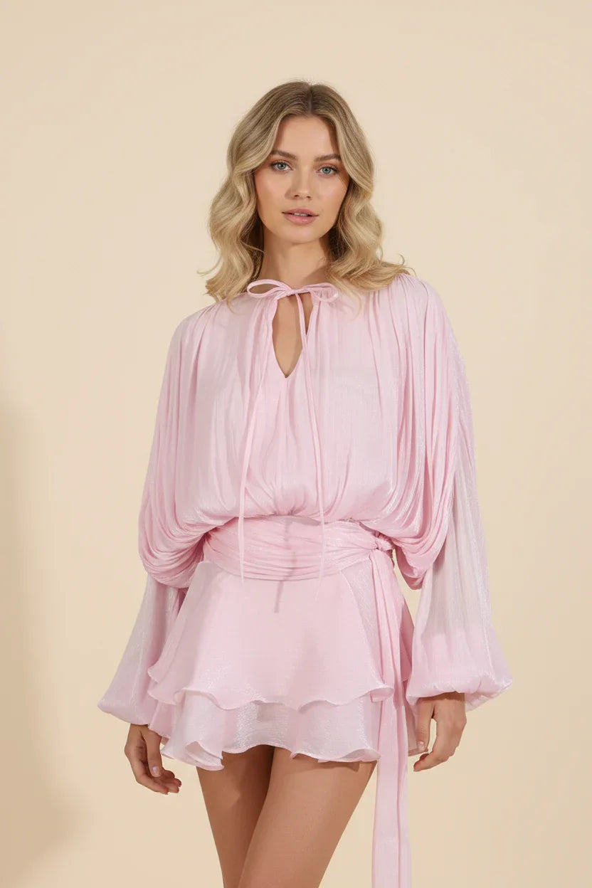 Robe Courte Femme Manches Ballon Fluide Été 7 Coloris | ROBEMODE