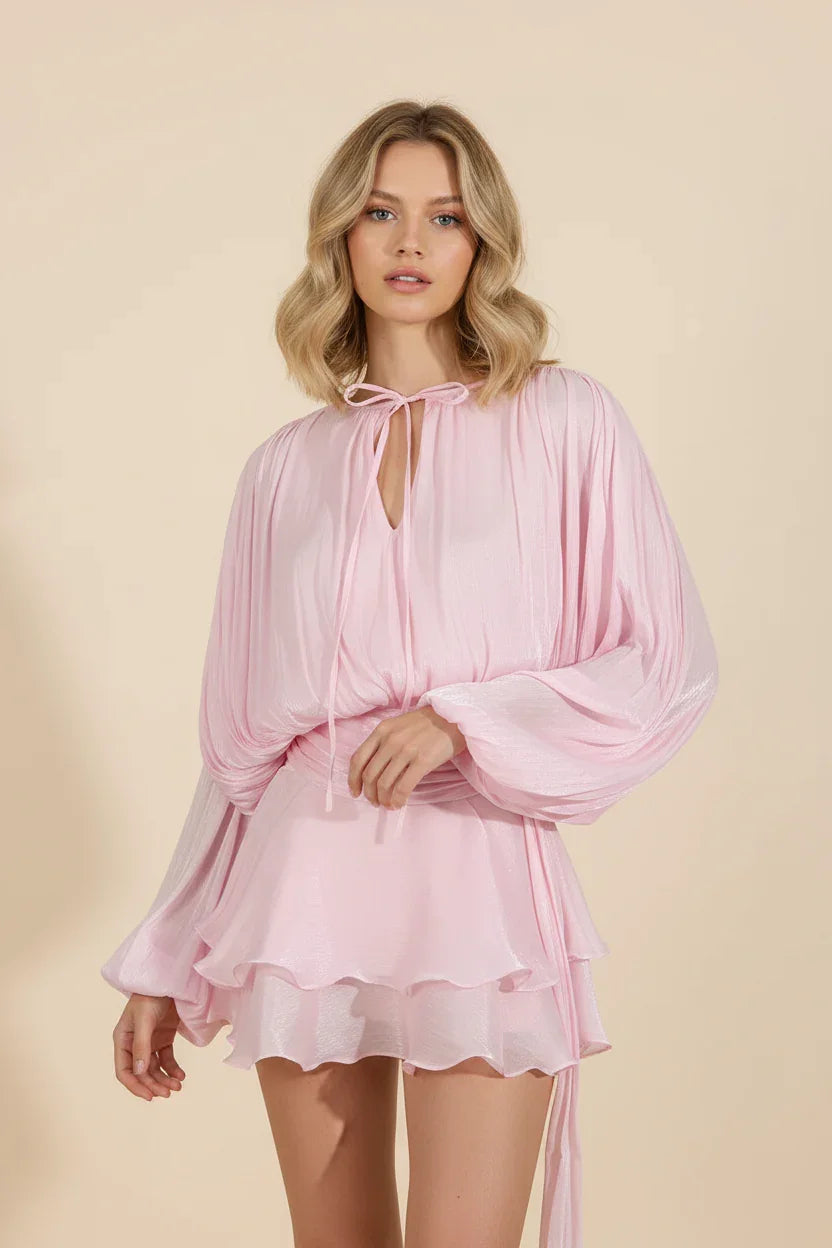 Robe Courte Femme Manches Ballon Fluide Été 7 Coloris | ROBEMODE
