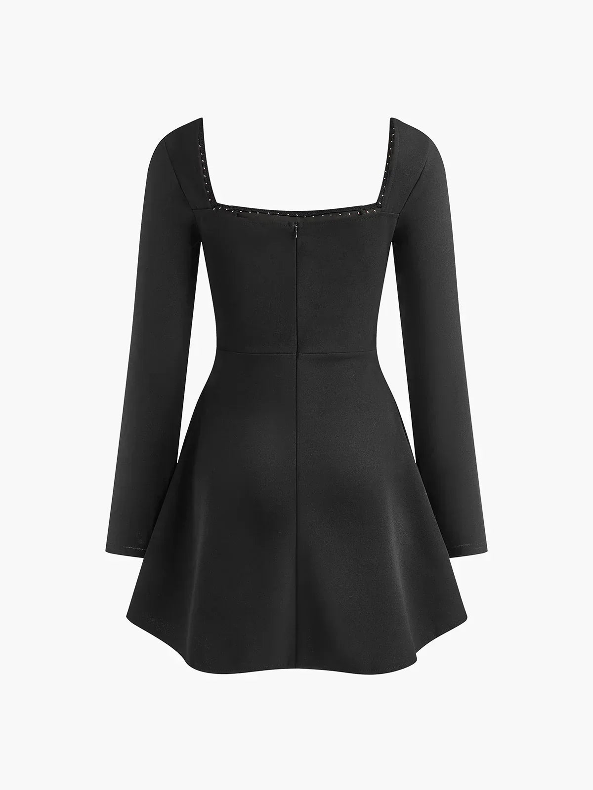 Robe Courte Femme Noire Détails Perles 1 Coloris | ROBEMODE