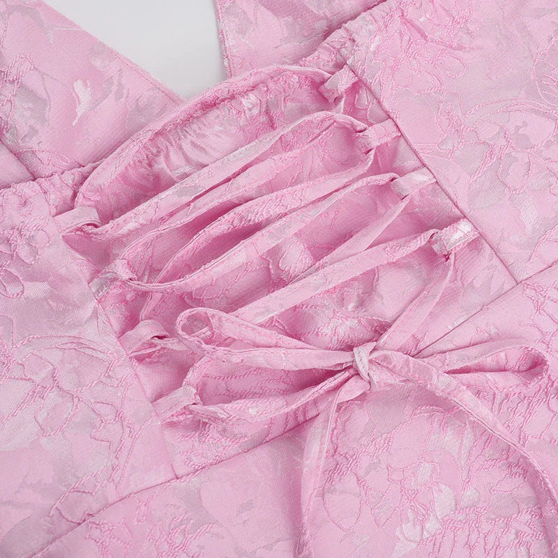 Robe Courte Femme Rose à Bretelles | Légère + Doublée + Tailles XS-L | ROBEMODE