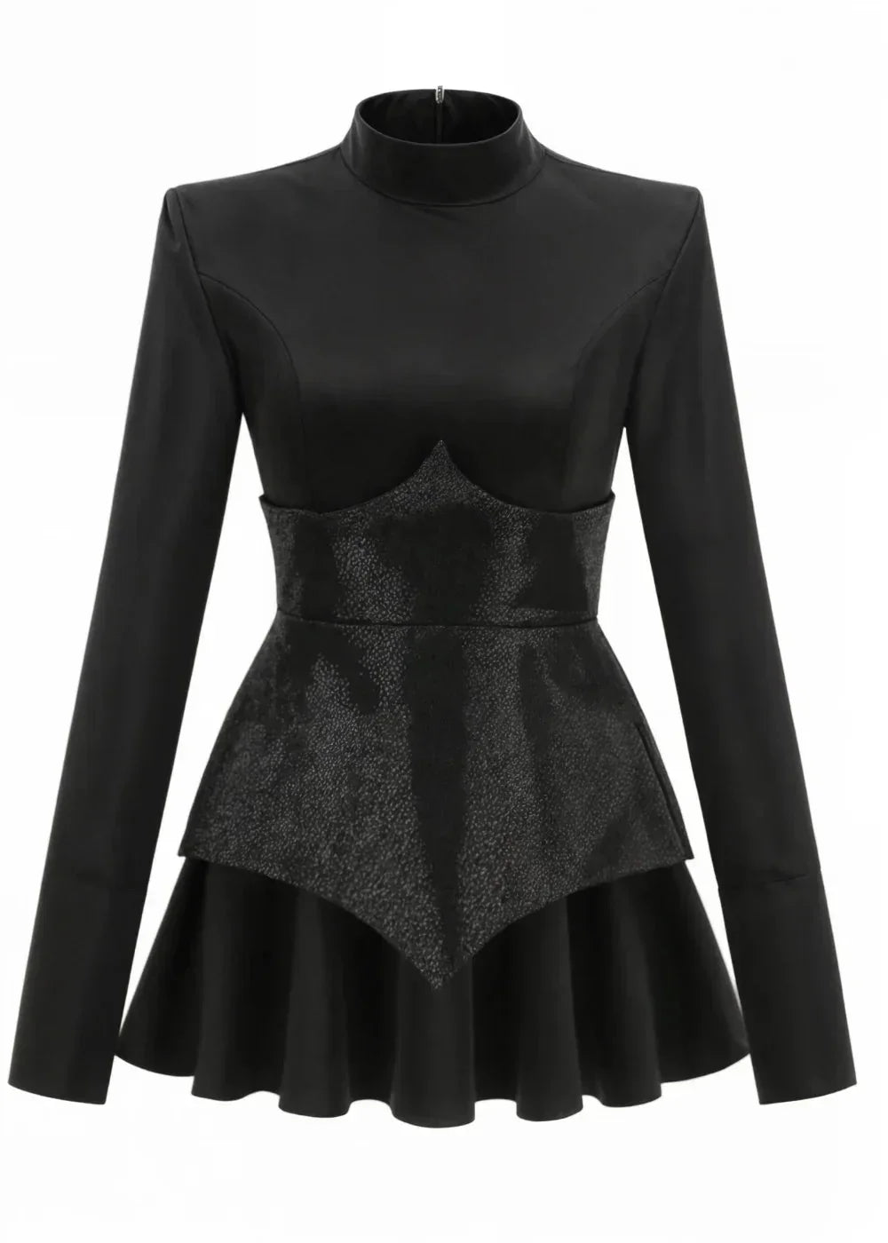 Robe Courte Noire Paillettes Manches Longues Soirée | ROBEMODE