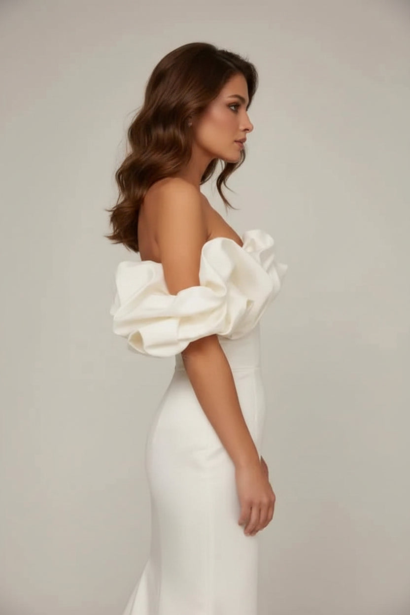 Robe courte femme épaules dénudées avec volants soirée | Coupe féminine + Style élégant + Facile à accessoiriser – ROBEMODE