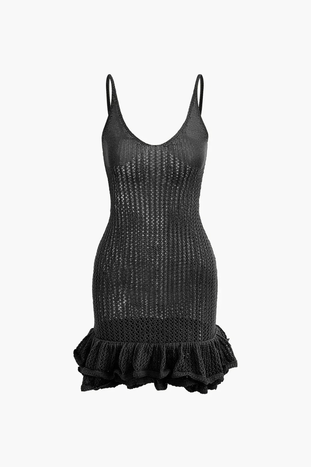 Robe courte femme en tricot avec volants texturés | Coupe féminine + Style élégant + Facile à accessoiriser – ROBEMODE