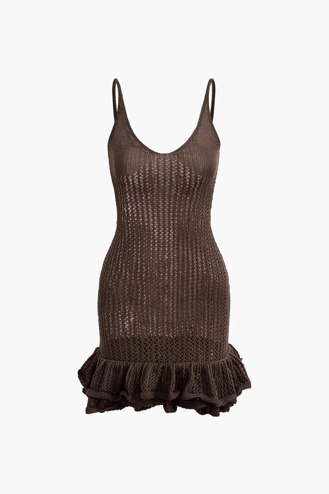 Robe courte femme en tricot avec volants texturés | Coupe féminine + Style élégant + Facile à accessoiriser – ROBEMODE