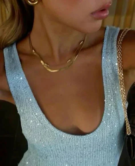 Robe longue femme scintillante ajustée sans manches soirée