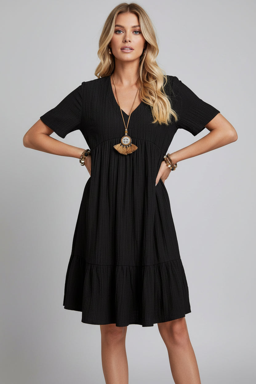 Robe bohème estivale pour femme – Coupe fluide évasée A-line, col V | ROBEMODE