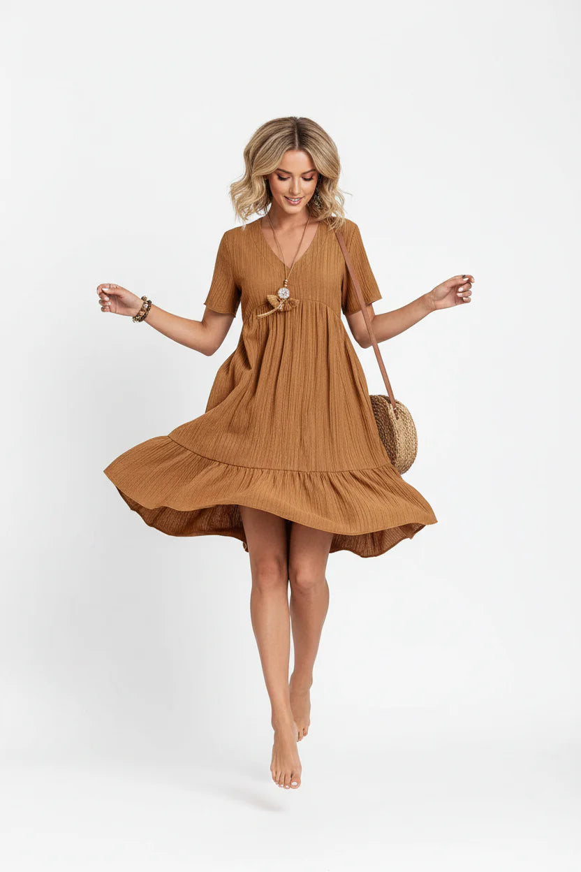 Robe Bohème Estivale Femme Col V
