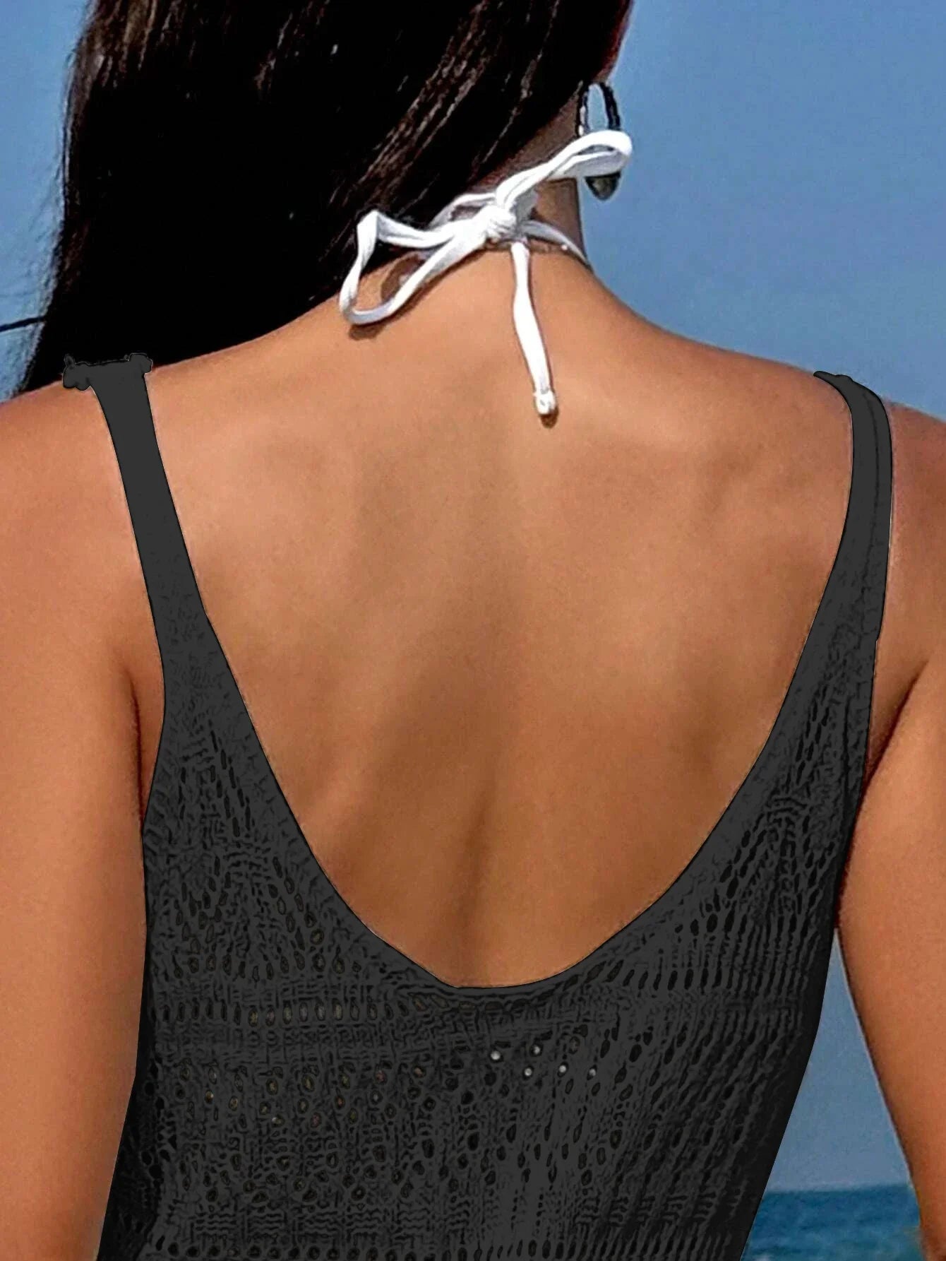 Robe longue ajourée pour femme – Coupe fluide à fines bretelles, esprit estival | ROBEMODE