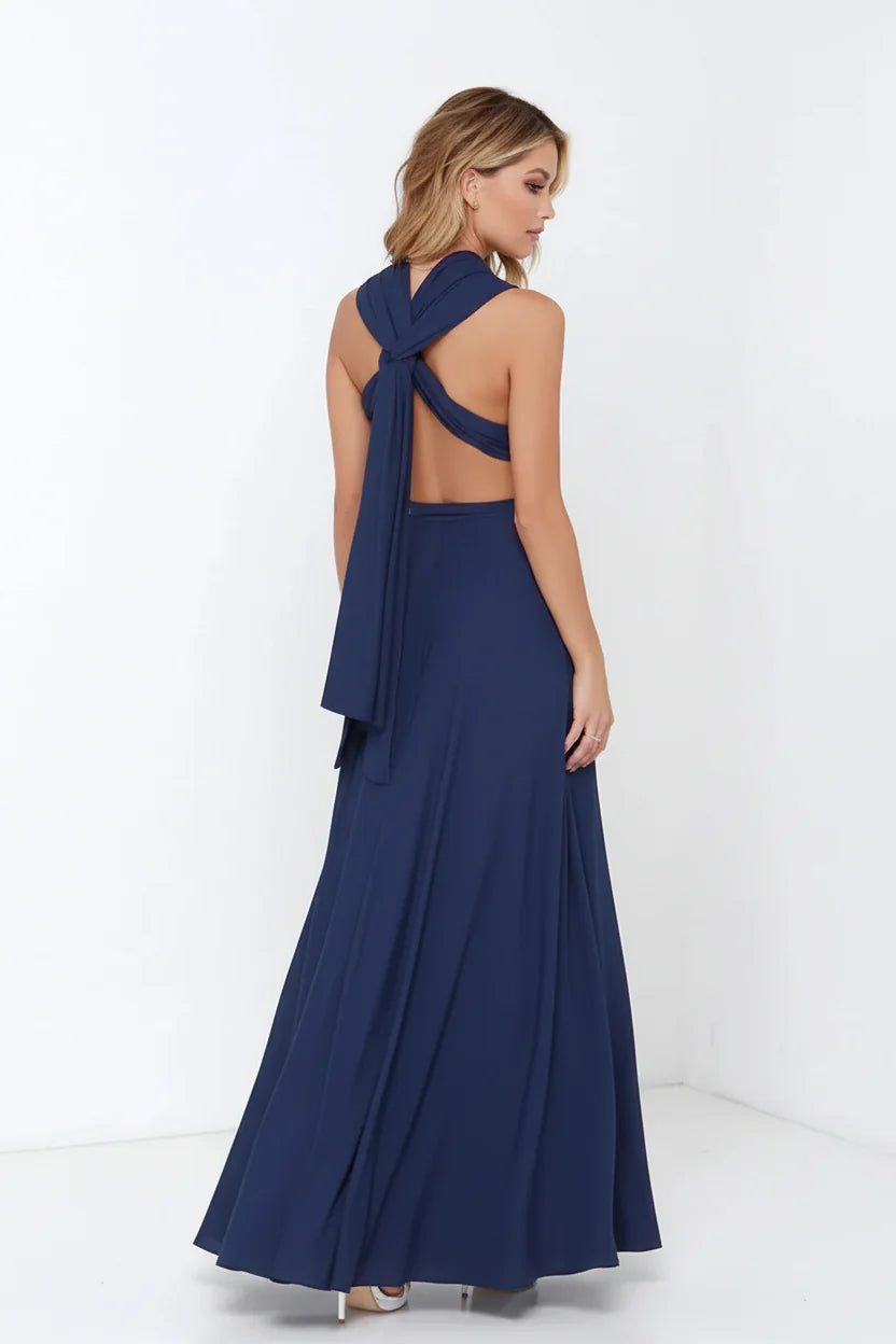 Robe longue bohème pour femme – Coupe fluide à col V multi-positions | ROBEMODE