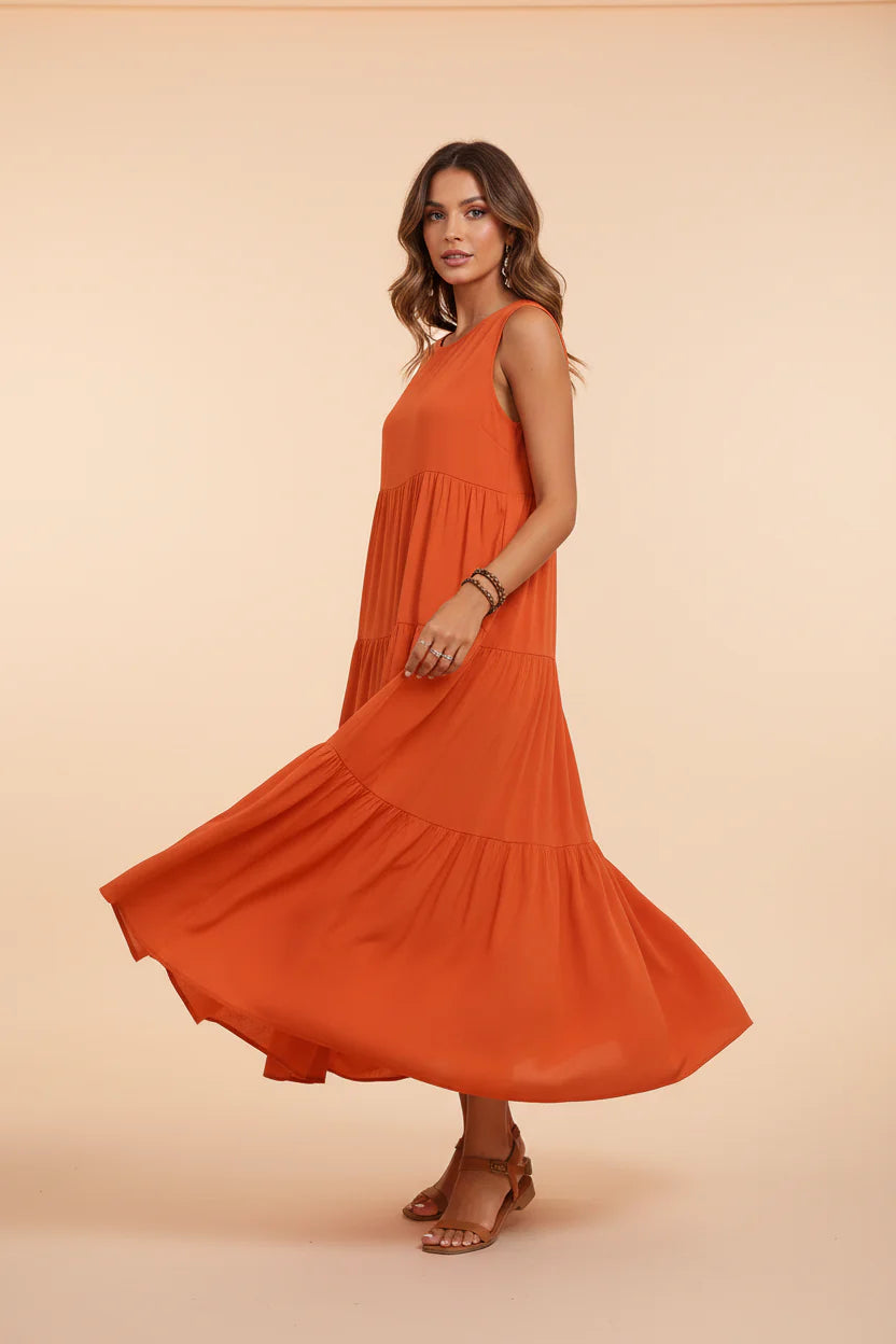 Robe casual chic pour femme – Coupe fluide mi-longue à col V | ROBEMODE