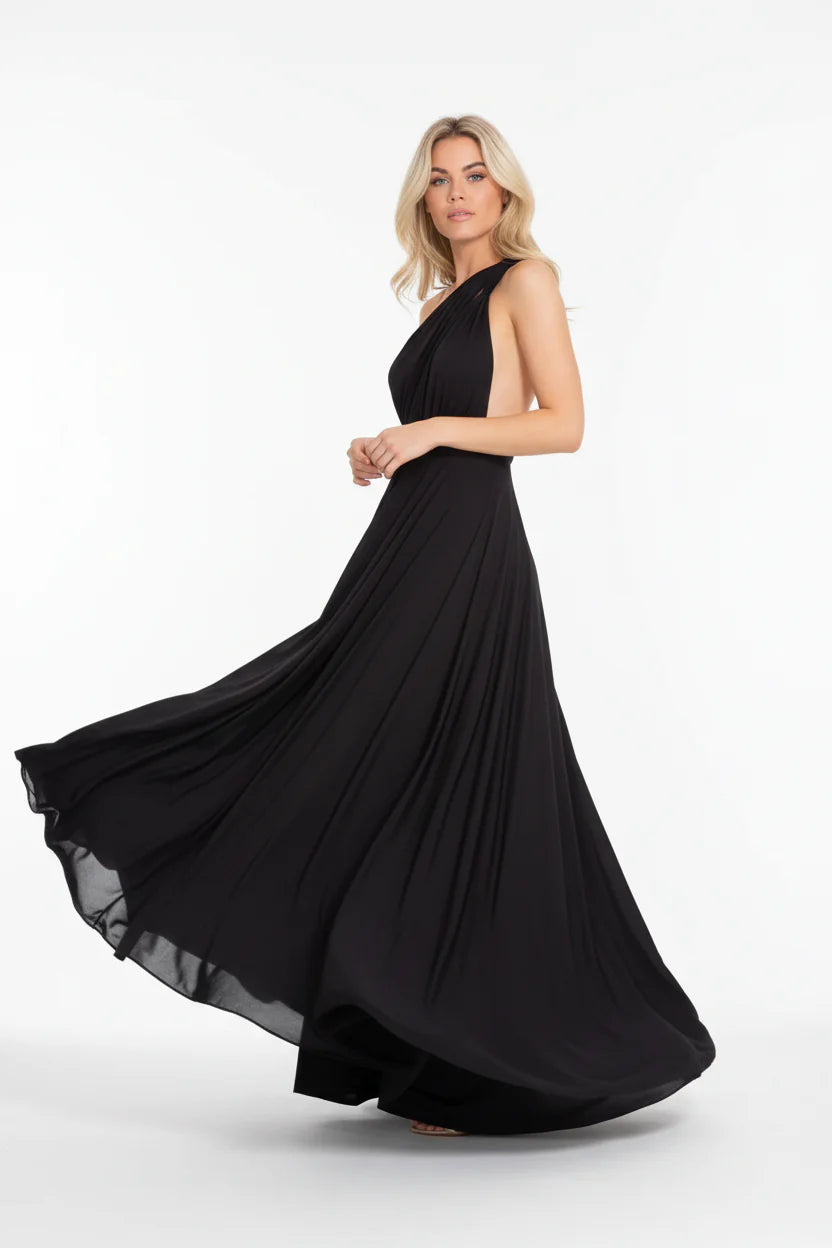 Robe longue bohème pour femme – Coupe fluide à col V multi-positions | ROBEMODE