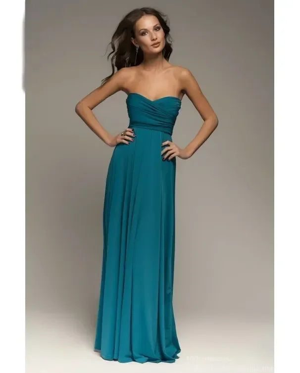 Robe longue bohème pour femme – Coupe fluide à col V multi-positions | ROBEMODE