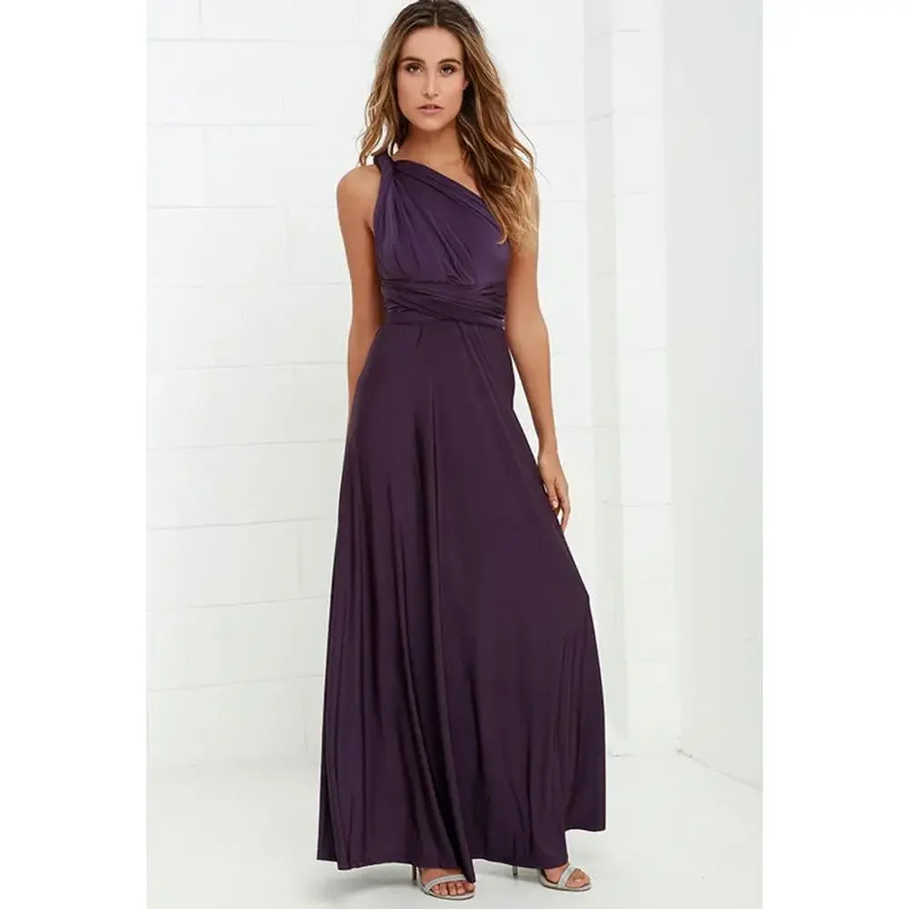 Robe longue bohème pour femme – Coupe fluide à col V multi-positions | ROBEMODE
