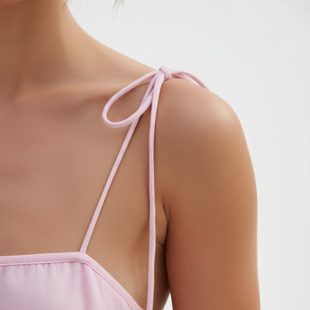 Mini Robe d'Été Coton Femme | Bretelles Sans Manches Froufrous Plage Casual | ROBEMODE