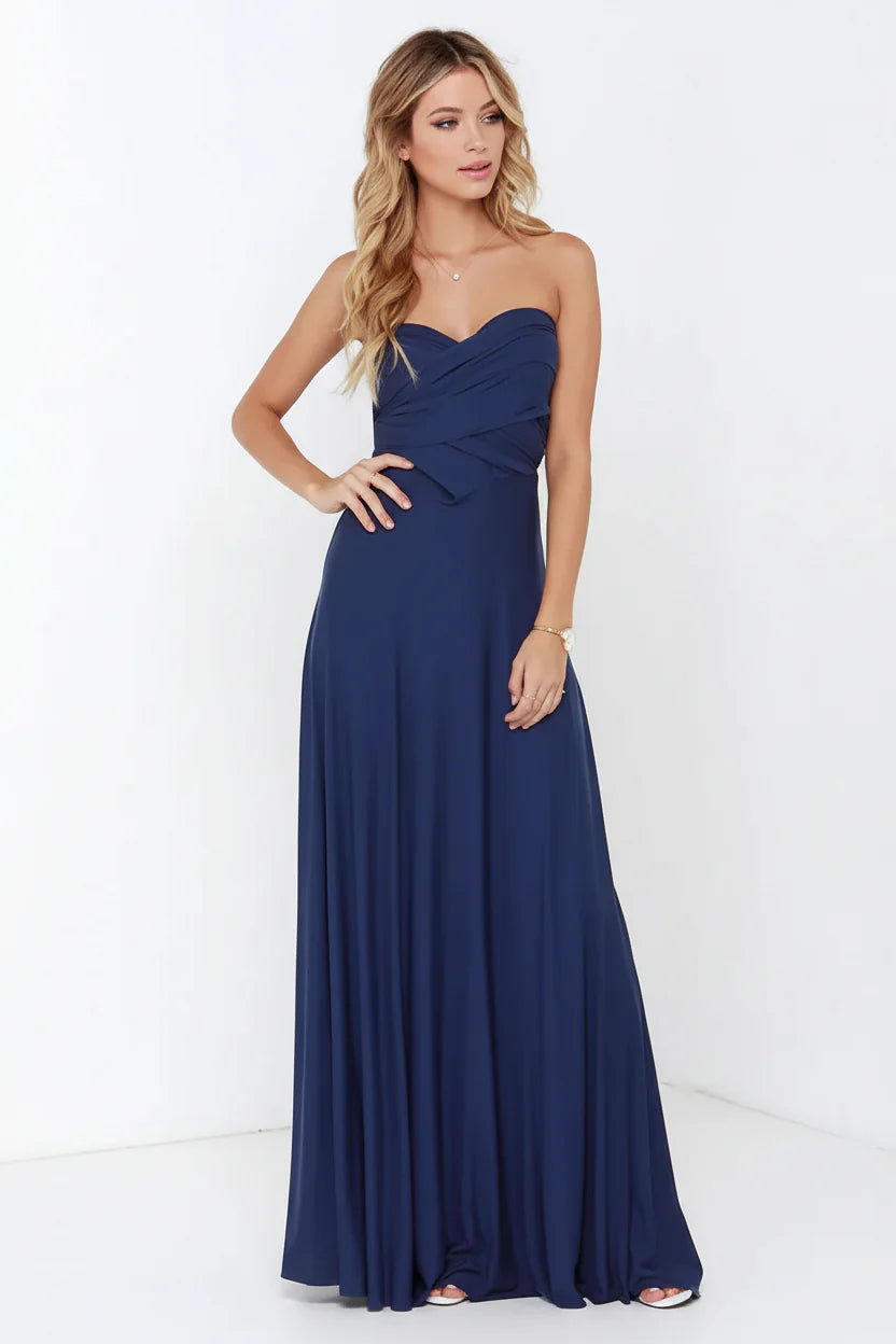 Robe longue bohème pour femme – Coupe fluide à col V multi-positions | ROBEMODE