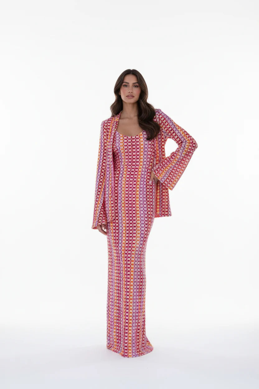 Robe Longue Sirène Femme Ajourée | Crochet Floral Col V Manches Évasées Élégante | ROBEMODE