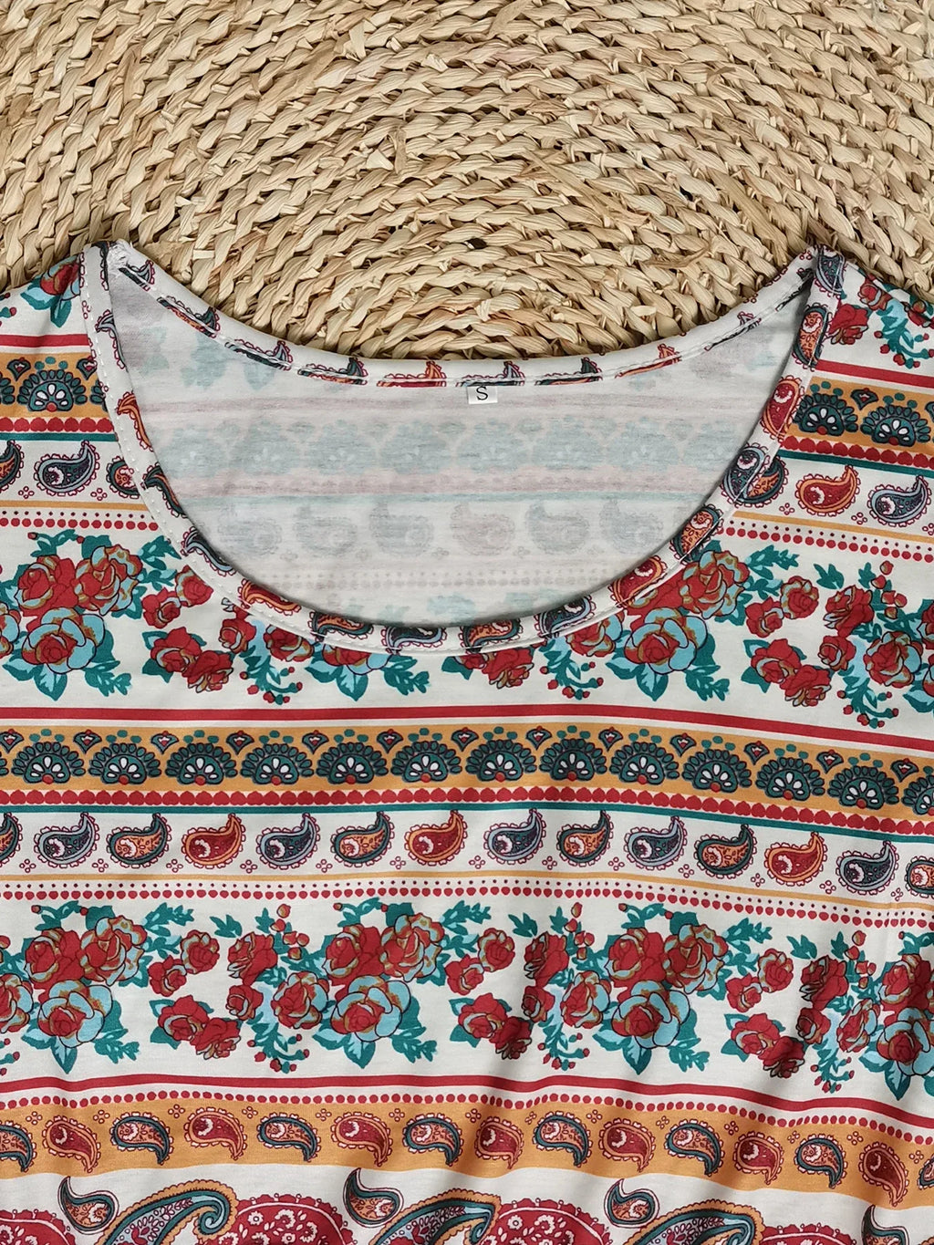 Robe bohème imprimée pour femme – Coupe fluide casual à manches courtes | ROBEMODE