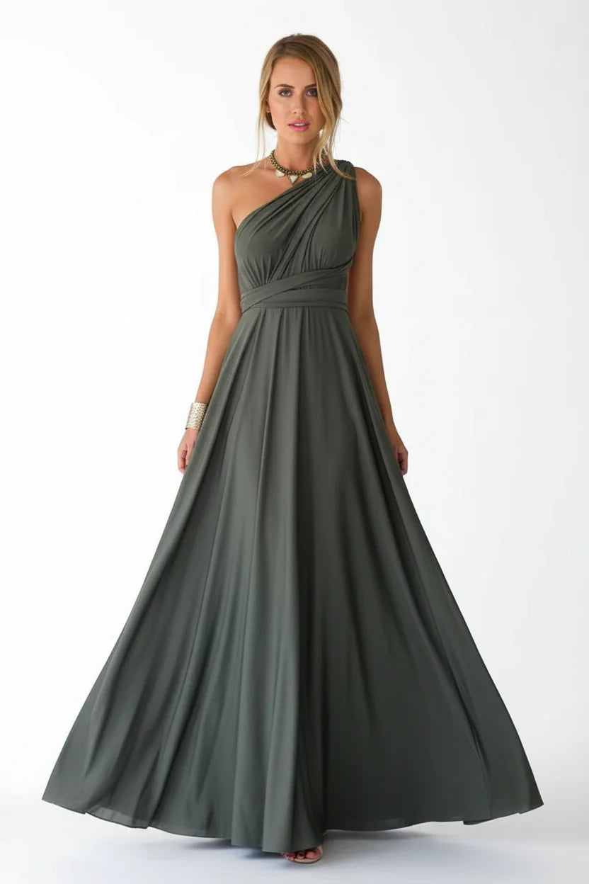 Robe longue bohème pour femme – Coupe fluide à col V multi-positions | ROBEMODE