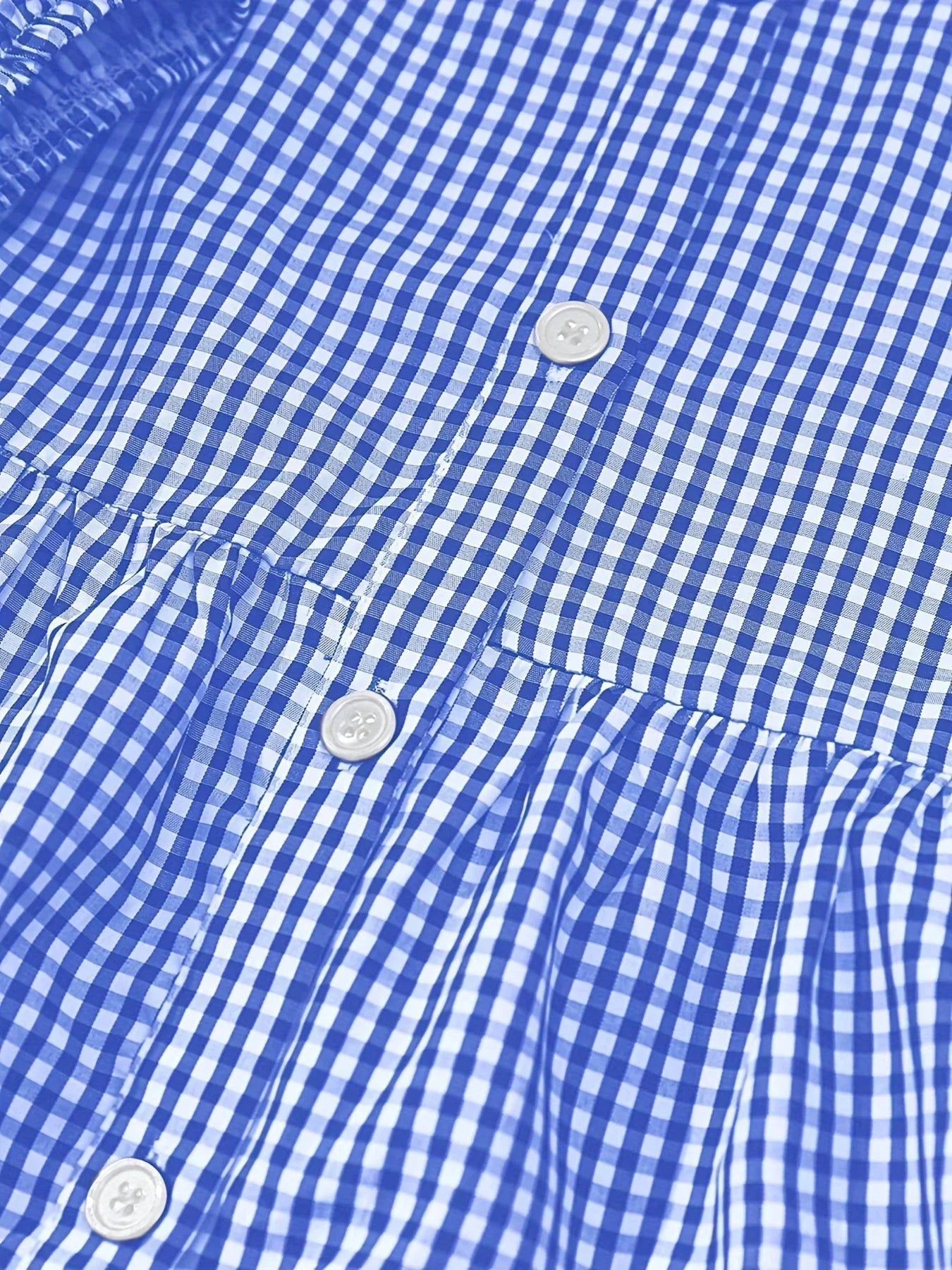 Robe Courte Vichy Femme Manches 3/4 Col Boutonné Printemps Été | ROBEMODE
