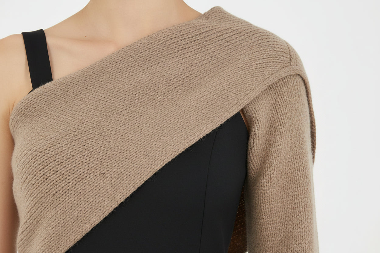 Robe ample avec pull asymétrique pour automne hiver