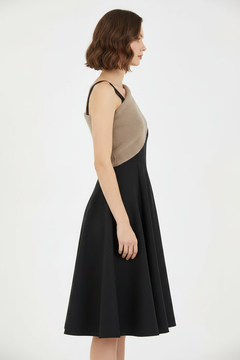 Robe ample avec pull asymétrique pour automne hiver