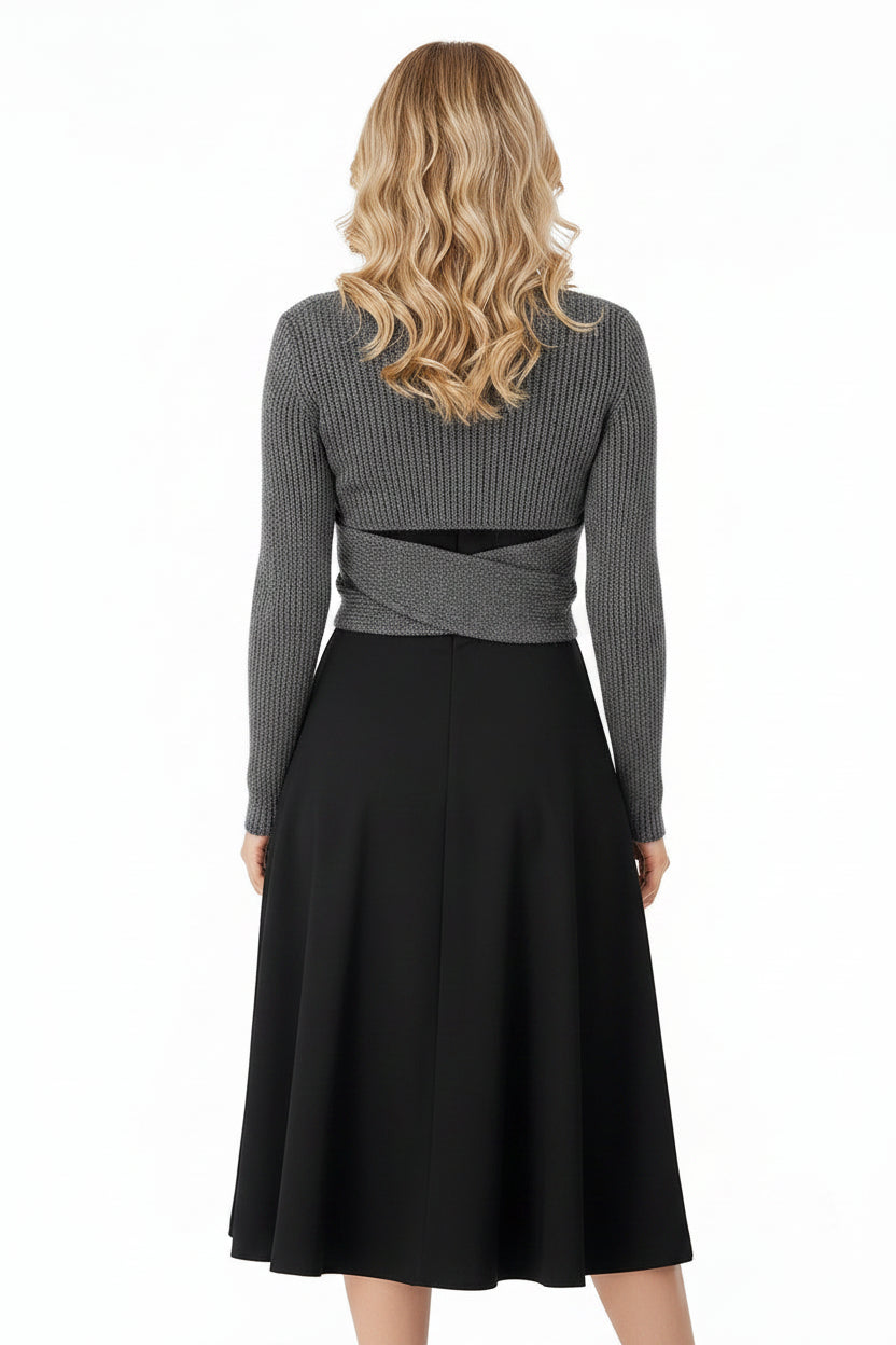 Robe ample pull asymétrique en maille femme