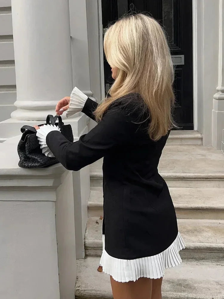 Robe Blazer Courte Femme Noire