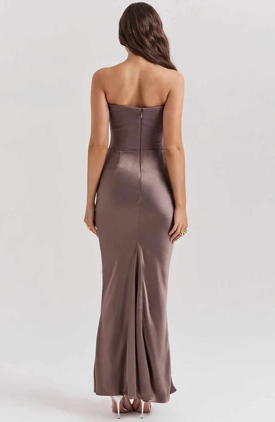 Robe bustier maxi drapée 2 coloris | ROBEMODE