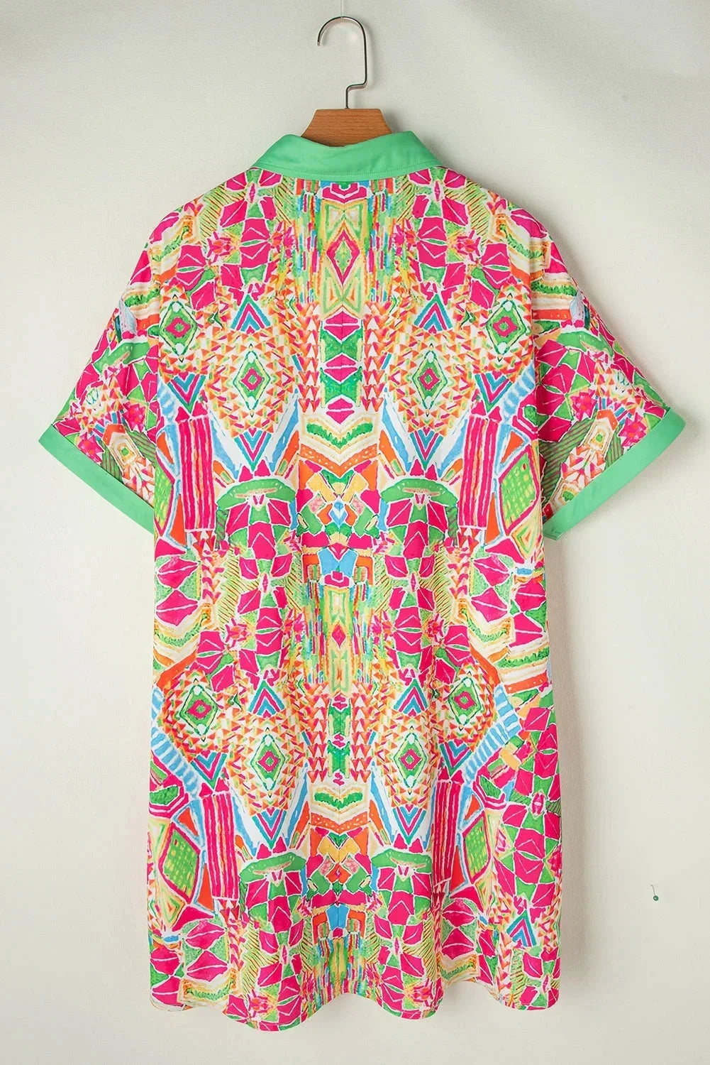 Robe chemise imprimée bohème multicolore été