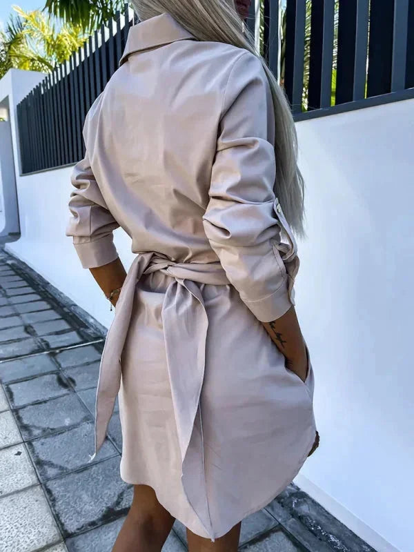 Robe Chemise Courte Ceinturée Manches Ajustables 5 Coloris