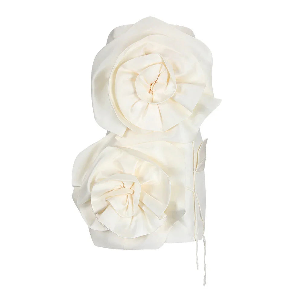 Robe Courte Femme Blanche à Fleurs 1 Coloris | ROBEMODE