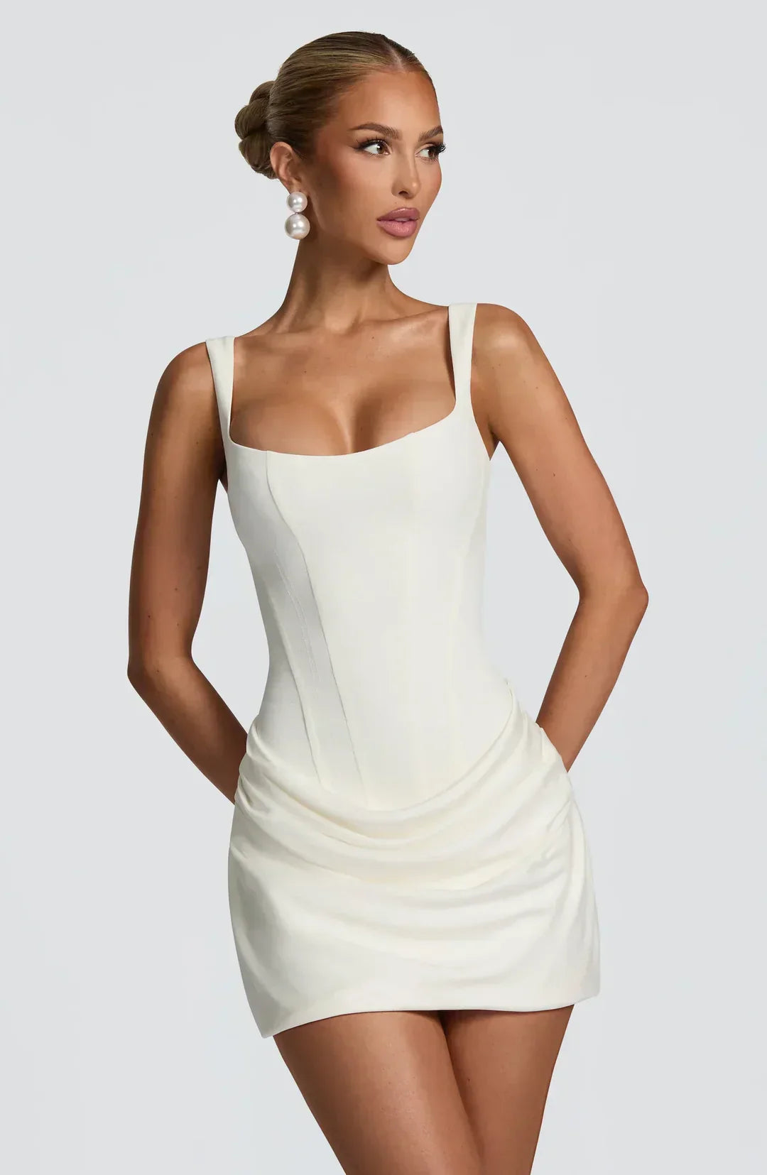 Robe Courte Drapée Style Corset 2 Coloris Soirée | ROBEMODE
